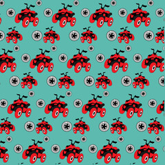 pattern red car on blue background speed symbol vector illustration element automobile