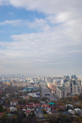 Obraz premium Beautiful city view of Almaty Kazakhstan from top of the hill Kok tobe