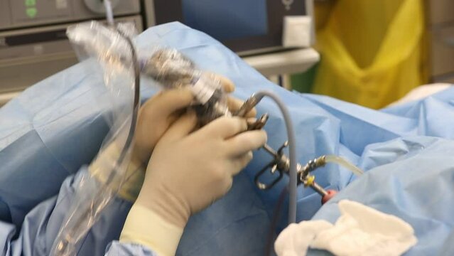 A high-tech instrument for urological operations using a laser in the hands of a surgeon
