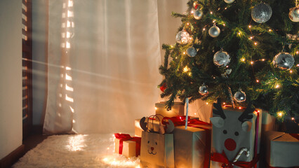 Christmas Tree At Window Light