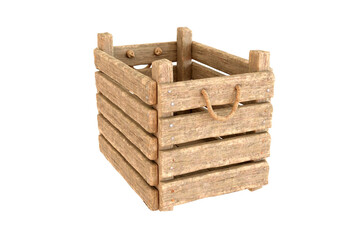 The wooden box model is created from a 3D program.