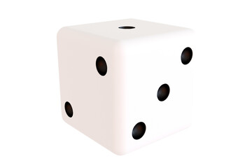 3d dice model white square