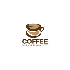 cup of coffee with beans. coffee cup icon vector