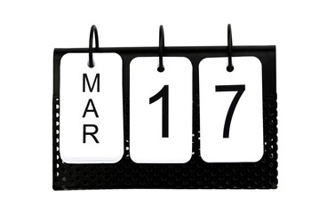 17th of March - date on the metal calendar