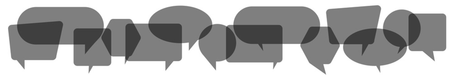 Gray speech bubbles on a white background. The concept of communication of people in the field of business and everyday affairs. Vector illustration.