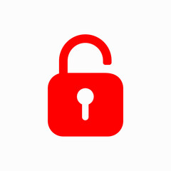 Padlock icon isolated on white background. Symbol sign unlock. Vector illustration.