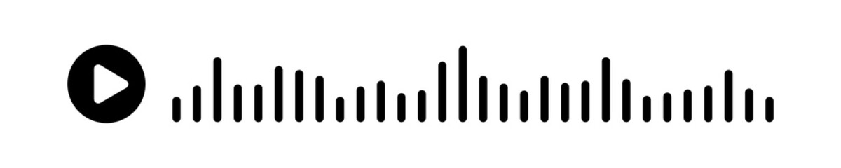 Audio wave. icon sound song. EQ. Podcast wave. Symbols on isolated background. Voice message. Vector illustration.