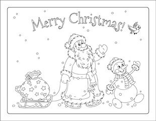 Merry christmas coloring page, Christmas coloring sheet for kids