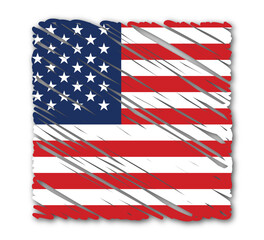 Flag of USA US America love heart states travel invitation patriotic stars july sign