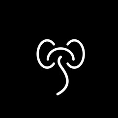 Obraz premium Line art elephant head logo design
