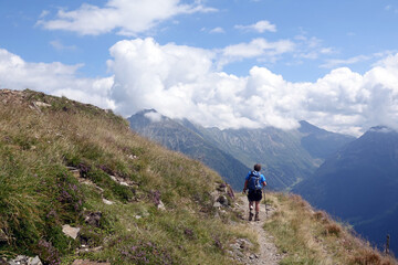 Fototapeta premium Wanderer am Glaitner Hochjoch