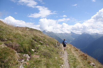 Fototapeta premium Wanderer am Glaitner Hochjoch
