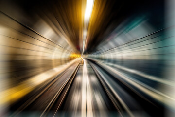 fast moving. blurred tunnel. generative AI