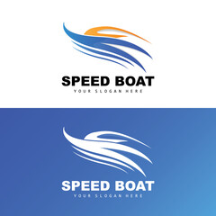 Speed Boat Logo, Fast Cargo Ship Vector, Sailboat, Design For Ship Manufacturing Company, Waterway Shipping, Marine Vehicles, Transportation
