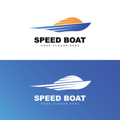 Speed Boat Logo, Fast Cargo Ship Vector, Sailboat, Design For Ship Manufacturing Company, Waterway Shipping, Marine Vehicles, Transportation