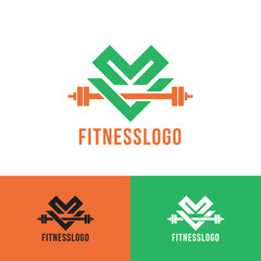 MV fitness Logo design vector template fully editable 