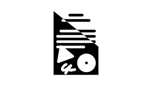 certificate document glyph icon animation
