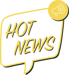 Hot news speech bubble banner