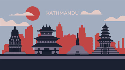 Katmandu Nepal background  - obrazy, fototapety, plakaty