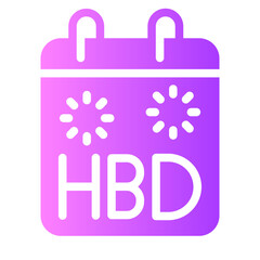happy birthday gradient icon