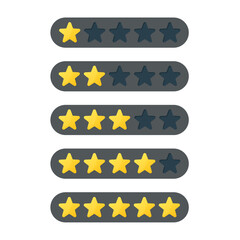 star rating customer review vector icon button for apps and websites