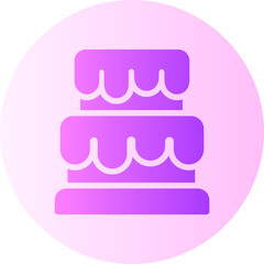 birthday cake gradient icon