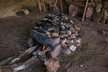 To prepare the Pachamanca ceremony, first you have to prepare an oven with stones that are going to...