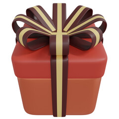 3D rendering brown gift box isolated