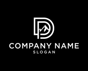 ABSTRAC MODERN LOGO DP MAOUNTAIN LOGO VECTOR