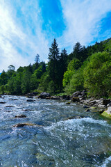 Die Bregenzer Ach bei Au in Vorarlberg	