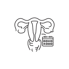 Uterine myoma color line icon. Gynecology problem