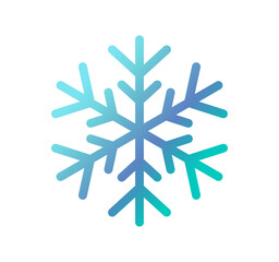 Blue snowflake winter Christmas symbol isolated on white background