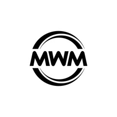 MWM letter logo design with white background in illustrator, vector logo modern alphabet font overlap style. calligraphy designs for logo, Poster, Invitation, etc.