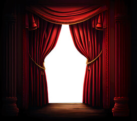 red stage curtains, png, transparent, stage, empty