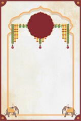 An Invitation card template useful for auspicious Indian days, such as House Warming, Puja,...