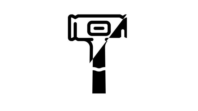 dead blow hammer line icon animation