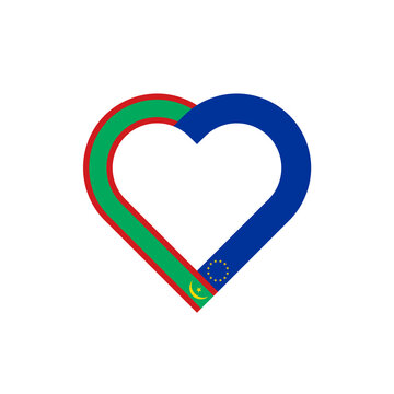 recommend clip art: unity concept. heart ribbon icon of mauritania and european union flags. vector illustration isolated on white background