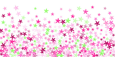 Periwinkle abstract flowers vector illustration. Small field floral elements scattered. Easter holiday pattern. Romantic flowers Periwinkle simple blossom. Stripy petals.