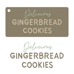 Logo label Delicios Gingerbread cookies Type, sign