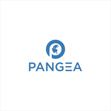creative letter p world pangea logo design and globe vector template