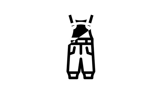 dungarees pants apparel line icon animation