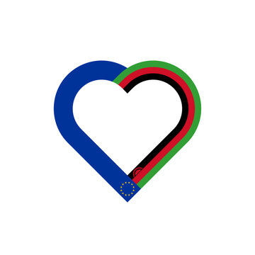 recommend clip art: unity concept. heart ribbon icon of european union and malawi flags. vector illustration isolated on white background