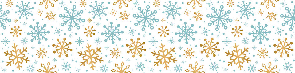 Christmas snowflakes on transparent background. Seamless pattern. PNG illustration