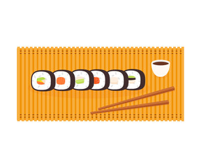 Collection of sushi rolls, Asian food