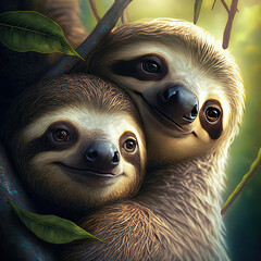 Picture of a sloth generative ai