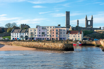 Beautiful embankment of the city of St. Andrews on the shore