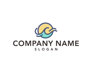 ocean wave logo can be used for company and industry