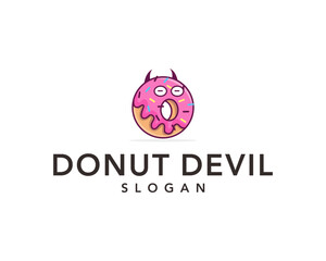 Obraz premium donut logo with devil sale expression can be used for company and industry