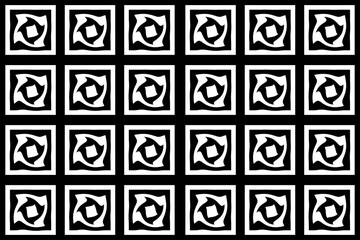 black and white illustrations, design with geometric patterns