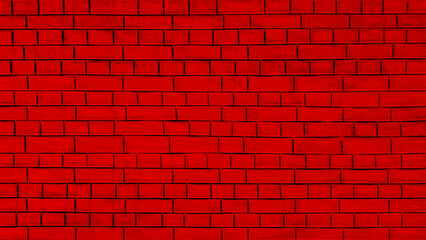 Fototapeta na wymiar Red wall background The surface of the brick dark jagged. Abstract red wall background